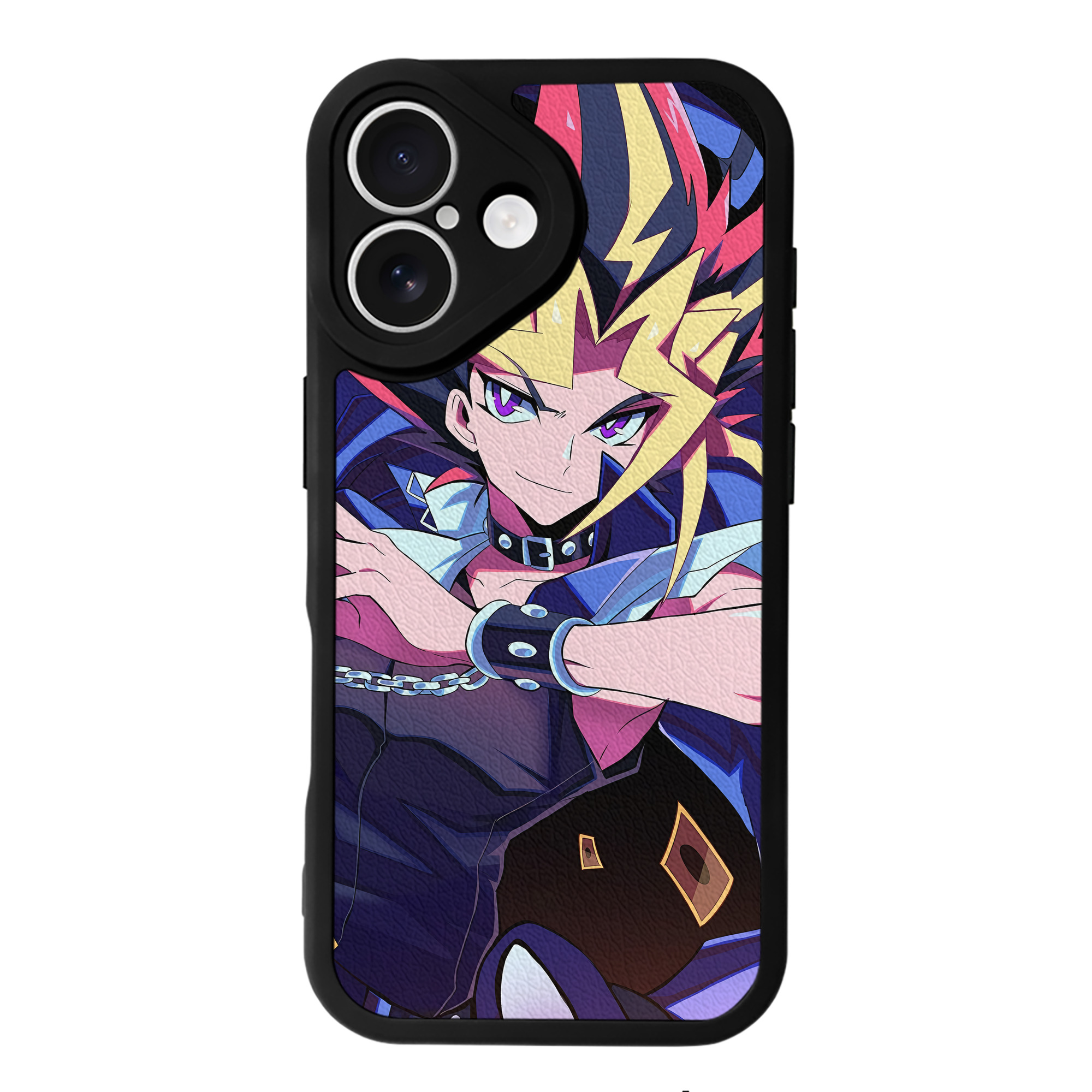 （画像用） 遊☆戯☆王 Yu-Gi-Oh! 【iPhone 16シリーズ対応】シリコンスマホケース（レザー調） 材質：シリコン